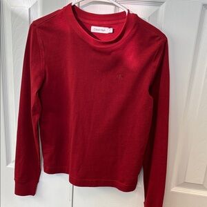 Calvin Klein Kids' Rich Red Long Sleeve Tee